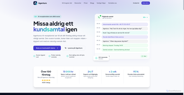 Security scan screenshot of https://agenturo.se