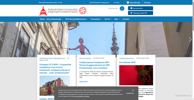 Security scan screenshot of https://www.commercialistinovara.it/