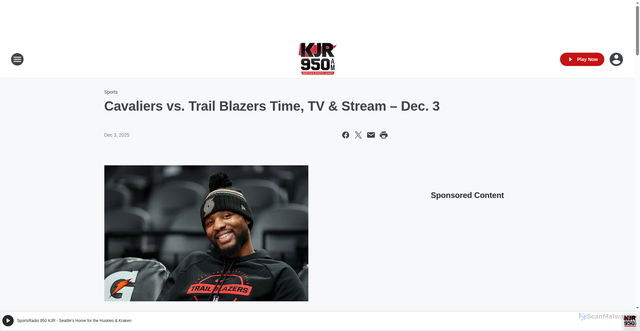 Security scan screenshot of https://950kjr.iheart.com/content/2025-12-03-cavaliers-vs-trail-blazers-time-tv-stream-dec-3/