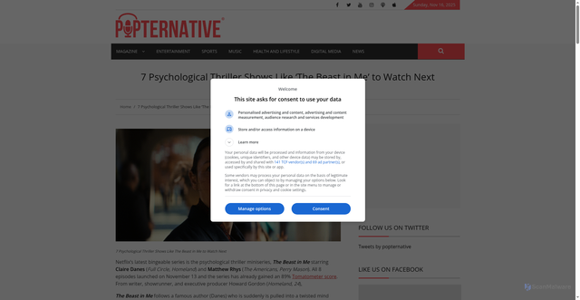 Security scan screenshot of https://popternative.com/entertainment/7-psychological-thriller-shows-like-the-beast-in-me-to-watch-next/