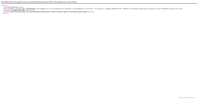 Security scan screenshot of https://ugcmods.bethesda.net