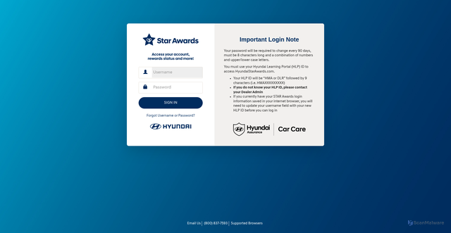 Security scan screenshot of https://hyundaistarawards.com