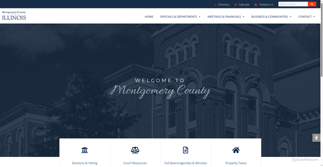 Security scan screenshot of https://montgomerycountyil.gov/