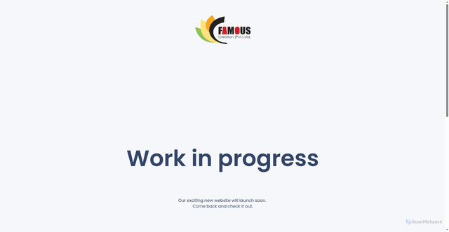 Security scan screenshot of https://famouscreation.com/