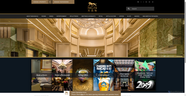 Security scan screenshot of https://www.mgm.mo/