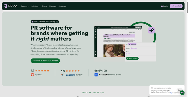 Security scan screenshot of https://www.pr.co