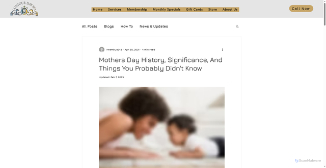 Security scan screenshot of https://www.contourdayspa.com/post/mothers-day-history-significance-and-things-you-probably-didn-t-know