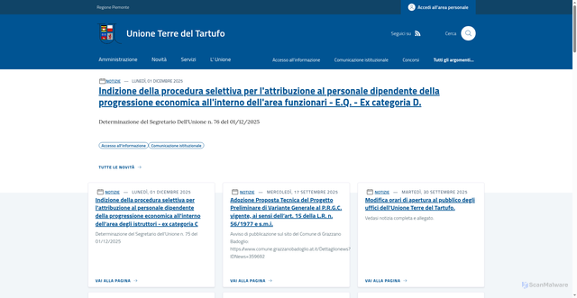 Security scan screenshot of https://www.terredeltartufo.at.it/