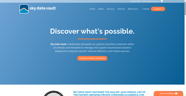Security scan screenshot of https://skydatavault.com