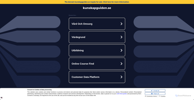Security scan screenshot of https://kunskapguiden.se