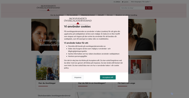 Security scan screenshot of https://www.overklagandenamnden.se/