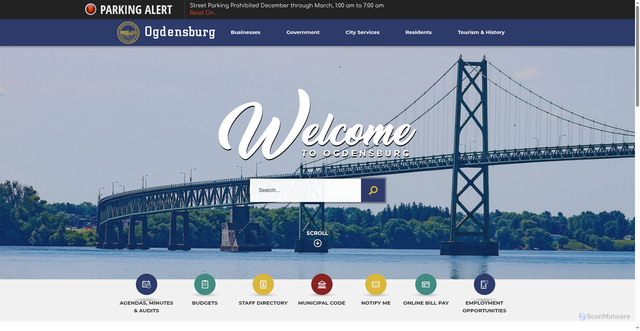 Security scan screenshot of https://ogdensburgny.gov/