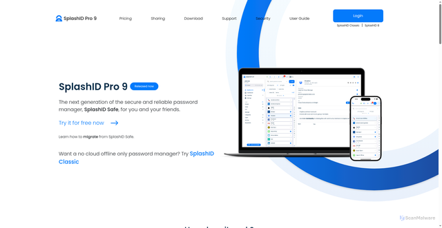 Security scan screenshot of https://splashid.com