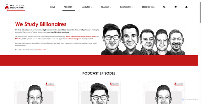 Security scan screenshot of http://theinvestors-podcast.com/we-study-billionaires/