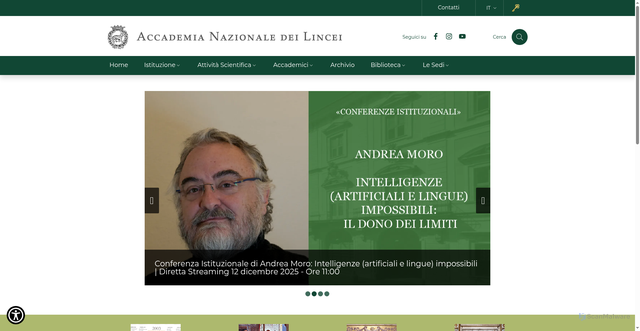 Security scan screenshot of https://www.lincei.it/it