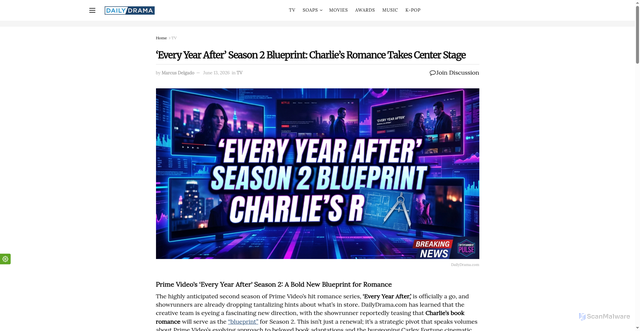 Security scan screenshot of https://dailydrama.com/tv/every-year-after-season-2-blueprint-charlies-romance-takes-center-stage/