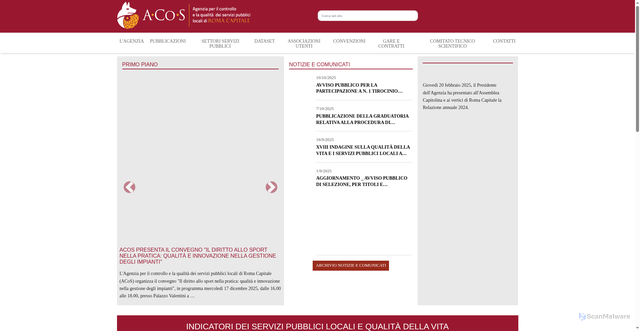 Security scan screenshot of https://www.agenzia.roma.it/