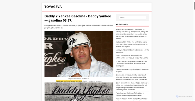 Security scan screenshot of https://avegayot.pages.dev/posts/daddy-y-yankee-gasolina