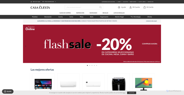 Security scan screenshot of https://casacuesta.com