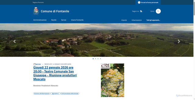Security scan screenshot of https://www.comune.fontanile.at.it/