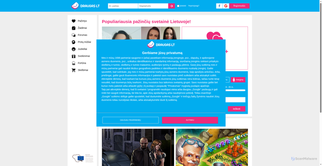 Security scan screenshot of https://draugas.lt