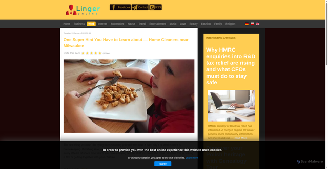 Security scan screenshot of https://linger-online.net/work