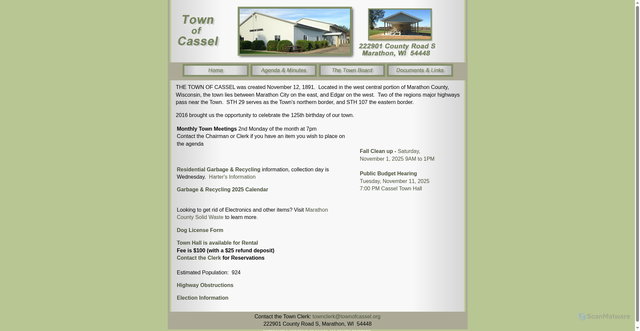 Security scan screenshot of https://townofcasselwi.gov/