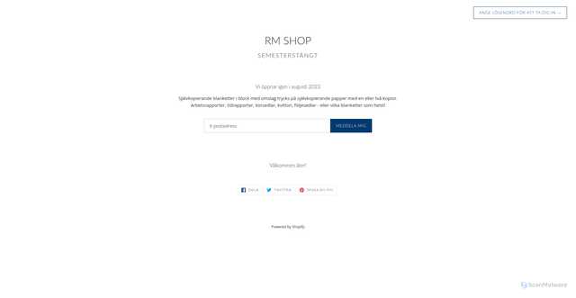 Security scan screenshot of https://rmshop.se