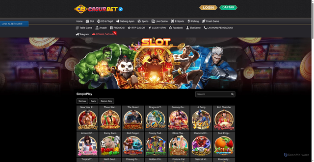 Security scan screenshot of https://cagurbetnatal.xyz/desktop/game/slot/simpleplay