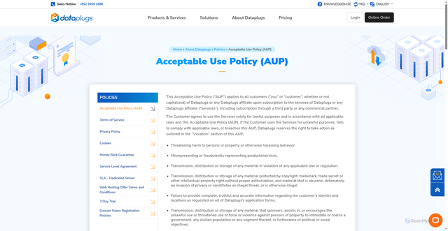 Security scan screenshot of https://dataplugs.com
