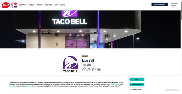 Security scan screenshot of https://tacobell.com