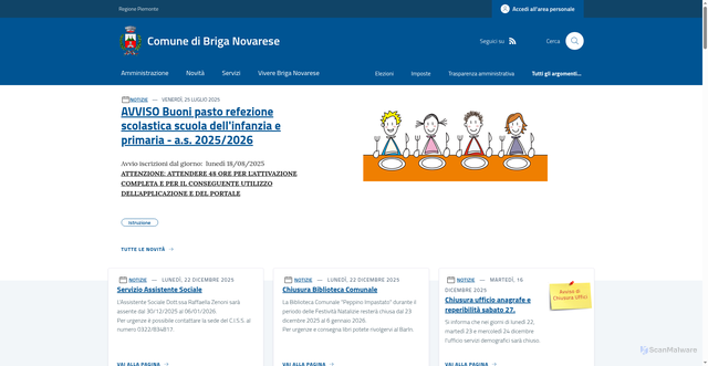 Security scan screenshot of https://www.comune.briga-novarese.no.it/