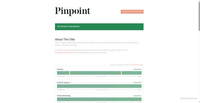 Security scan screenshot of https://status.pinpoint.support