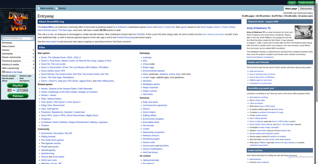 Security scan screenshot of https://doomwiki.org