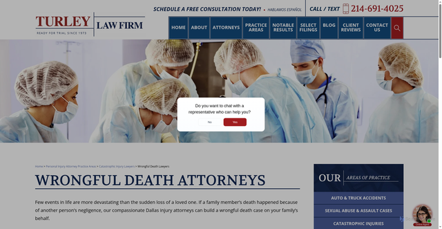 Security scan screenshot of https://www.wturley.com/dallas-personal-injury-attorney-practice-areas/catastrophic-personal-injury-attorney/dallas-wrongful-death-lawyers/