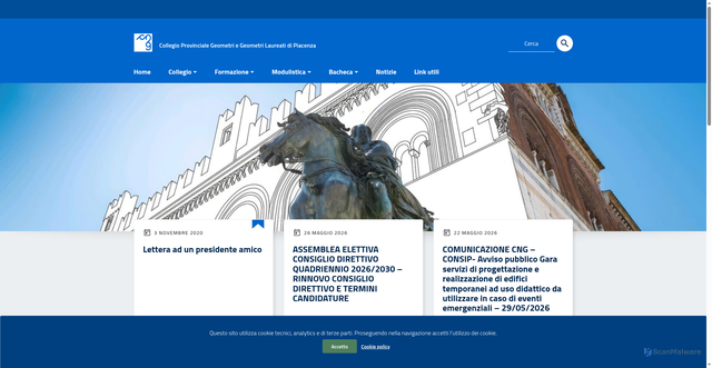 Security scan screenshot of https://www.geometri-piacenza.it/