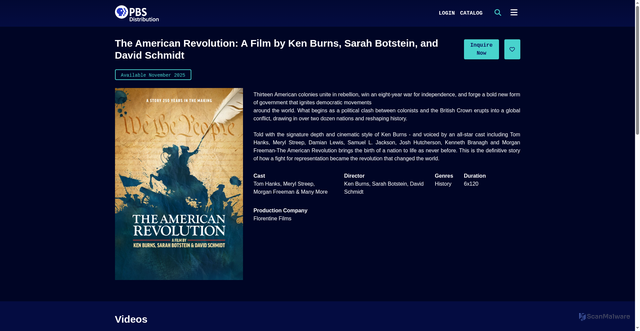 Security scan screenshot of https://pbsinternational.org/title/the-american-revolution