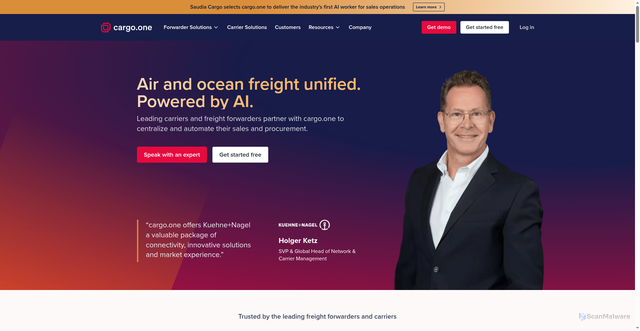 Security scan screenshot of https://cargo.one