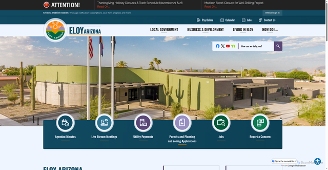 Security scan screenshot of https://eloyaz.gov/