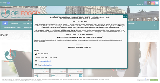 Security scan screenshot of https://lnx.opifoggia.it/