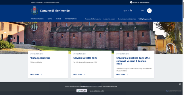 Security scan screenshot of https://www.comune.morimondo.mi.it/it-it/home