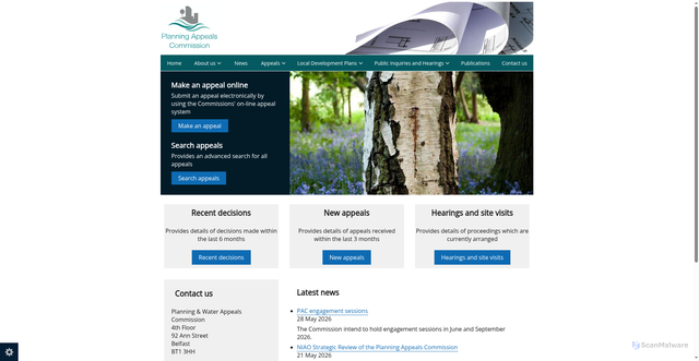 Security scan screenshot of http://www.pacni.gov.uk