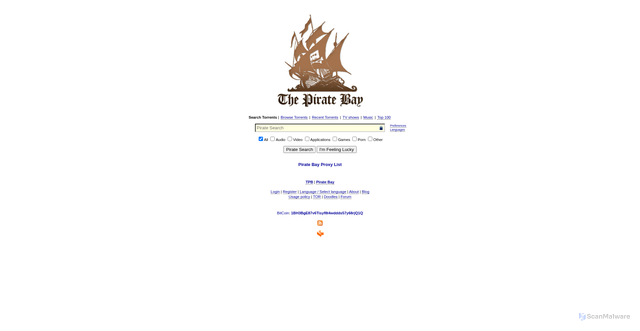 Security scan screenshot of https://pirateproxylive.org