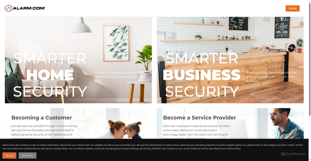 Security scan screenshot of https://cpi-ios-mobile.alarm.com