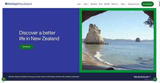 Security scan screenshot of https://www.workingin-newzealand.com/