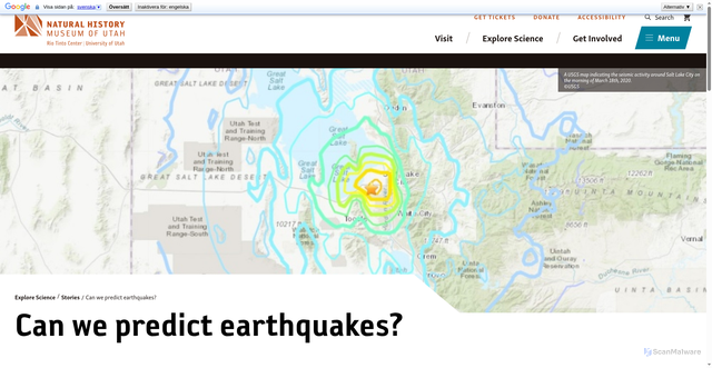 Security scan screenshot of nhmu.utah.edu