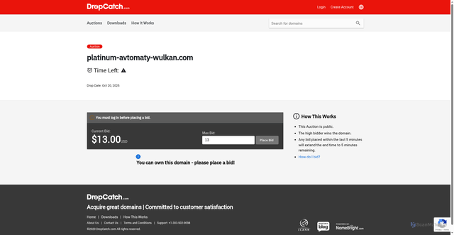 Security scan screenshot of http://platinum-avtomaty-wulkan.com/