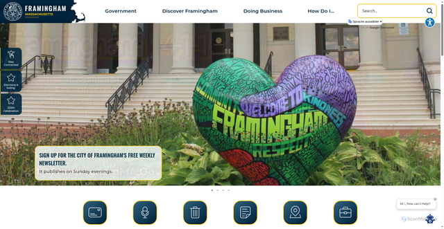 Security scan screenshot of https://framinghamma.gov/