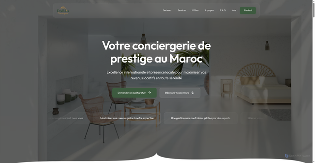 Security scan screenshot of http://darlaconciergerie.com/