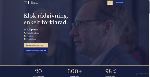 Security scan screenshot of https://robertholmqvist.se